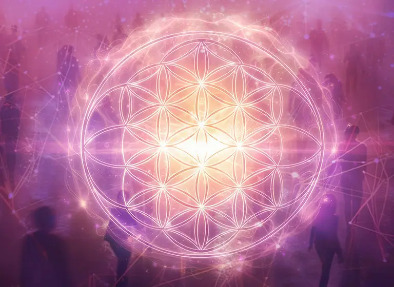 Radiant Sacred Geometry Symbol Glowing With Ethereal Light, Evok