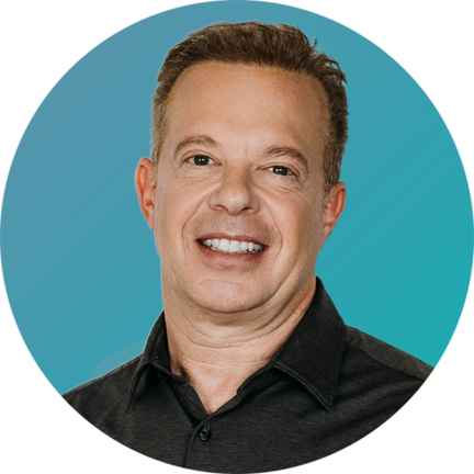 Joe Dispenza Headshot on Teal Subtle Gradient Background