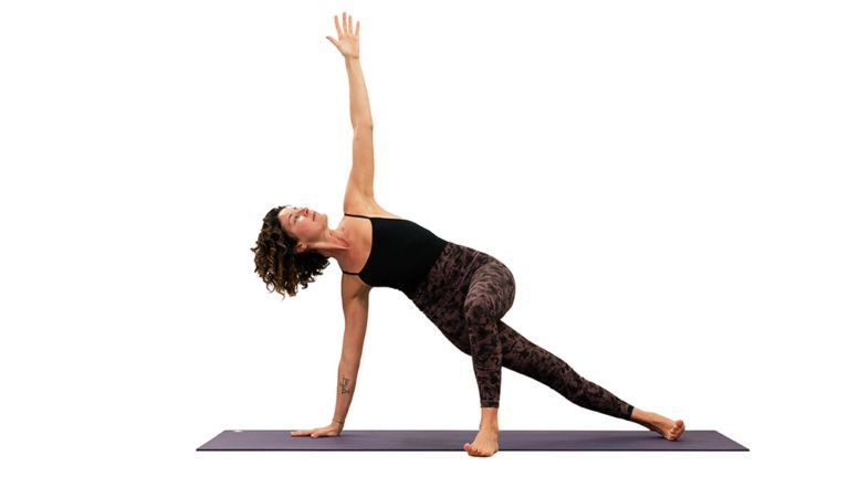 Side plank variations yoga asanas set Royalty Free Vector