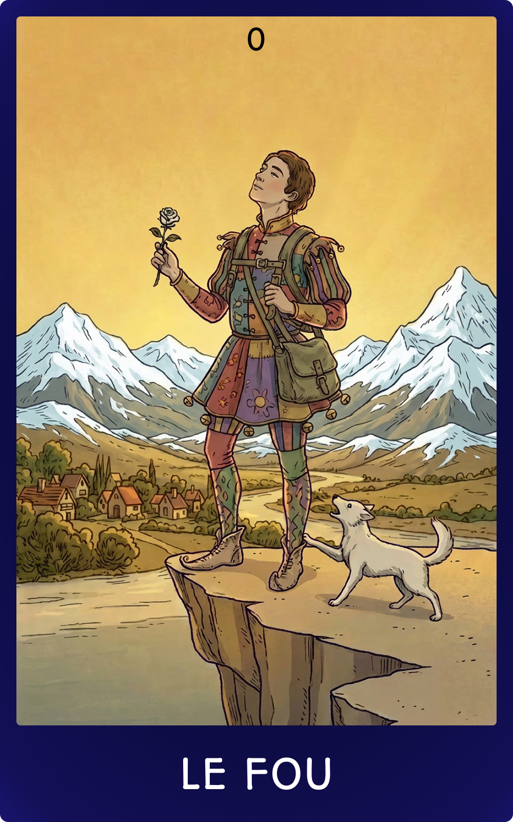 Le Fou, carte 0 des Arcanes majeurs du tarot Rider-Waite