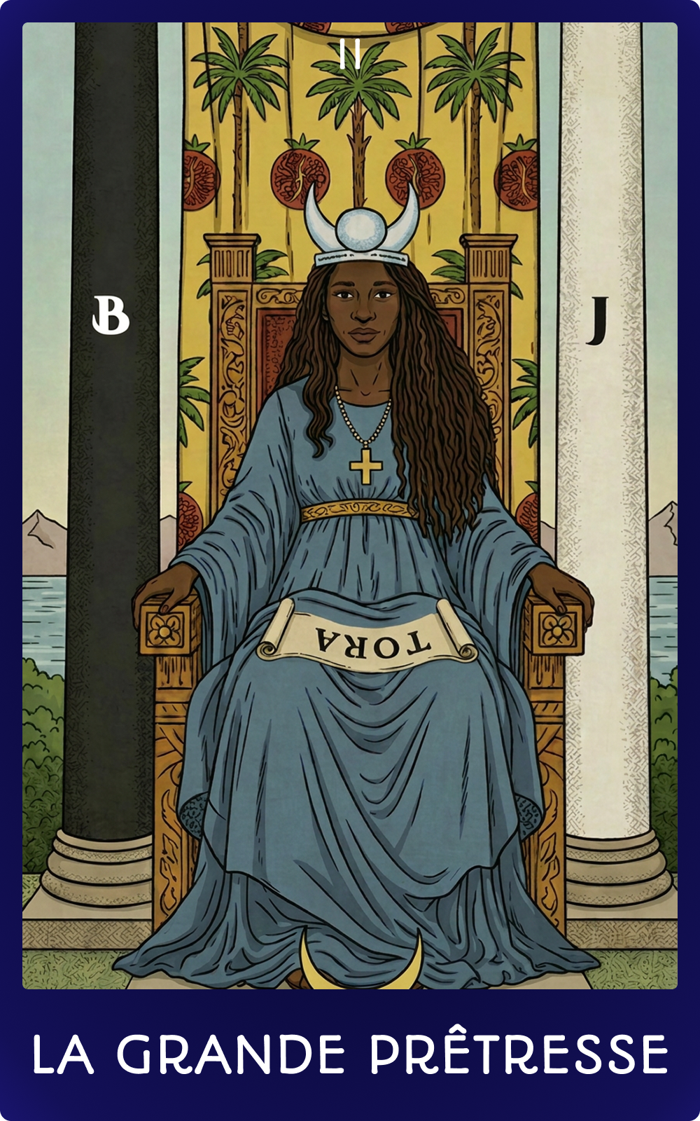 La Grande Prêtresse, carte II des Arcanes majeurs du tarot Rider-Waite