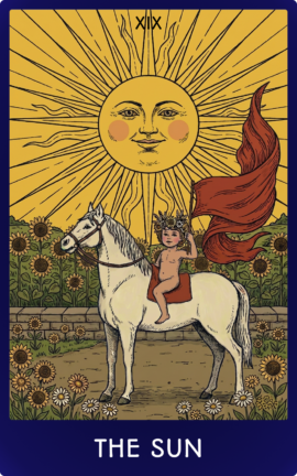 The Sun, card XIX of the Rider-Waite Major Arcana