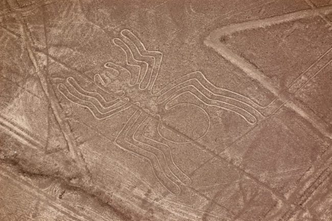 Outside of Cahuachi there are cryptic geoglyphs, known as the Nazca Lines