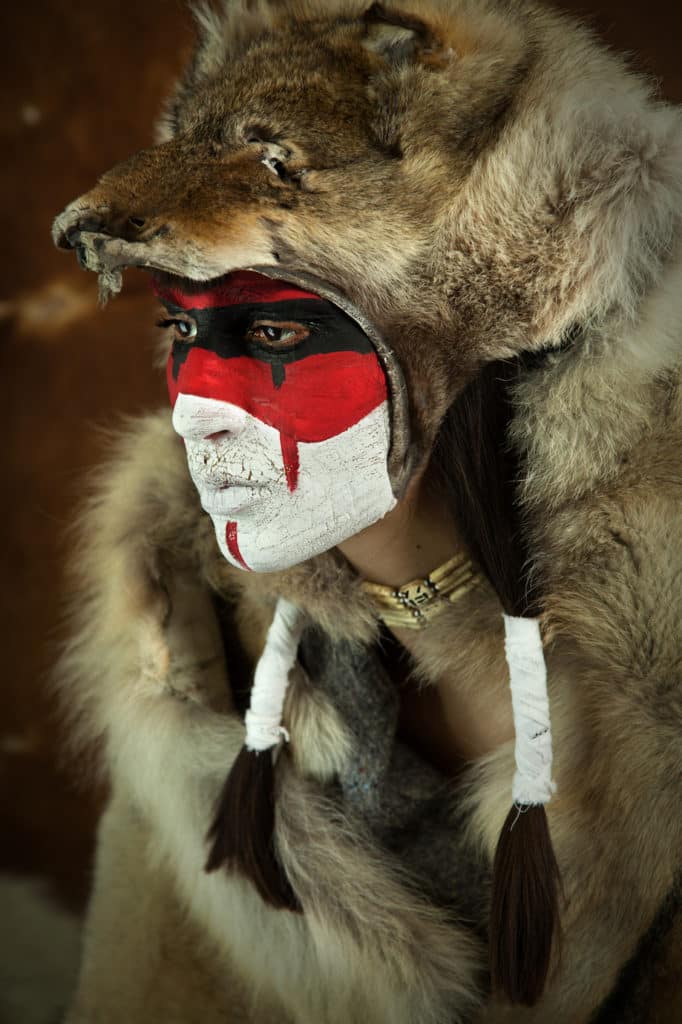 Shaman with wolf headdress