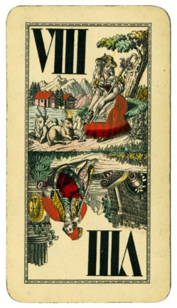 trump viii tarot austrian taroch playing card 1900