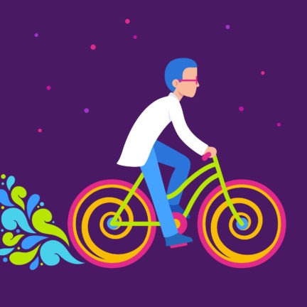 psychedelic bicycle ride