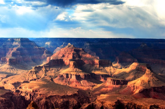 shadows and light in south rim grand canyon national park