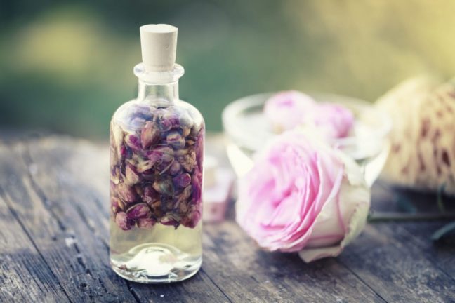 Aromatherapy rose massage oil.