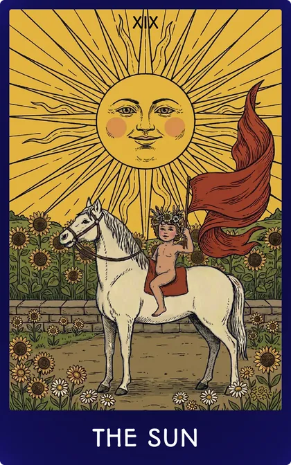 The Sun, card XIX of the Rider-Waite Major Arcana